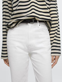 Massimo Dutti Прямые джинсы с высокой талией, белый