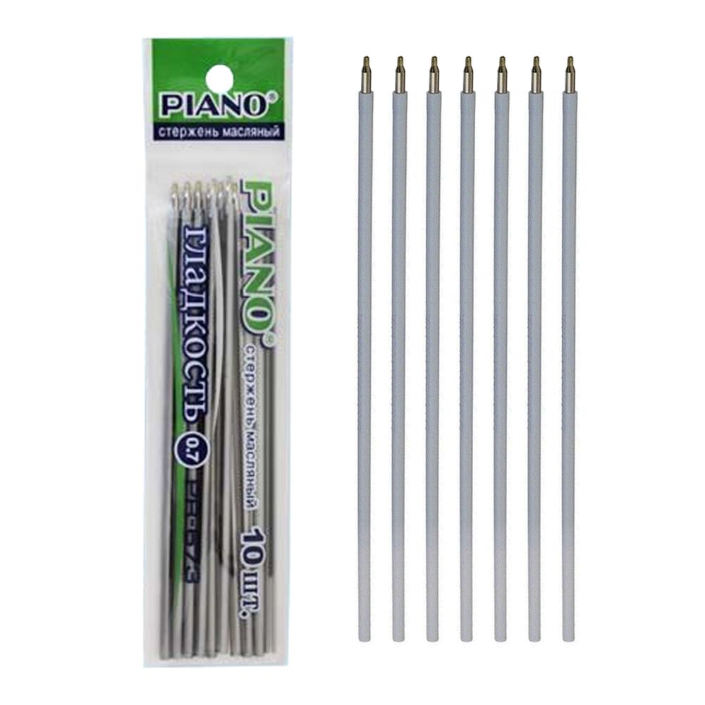 Стержень для шариковой ручки, Piano, синие чернила, на масляной основе, 14 см, 0.7 мм, 10 шт Стержень для шариковой ручки, Piano, синие чернила, на масляной основе, 14 см, 0.7 мм, 10 шт