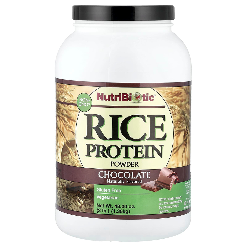 NutriBiotic, Порошок из рисового протеина, шоколад, 1,36 кг (3 фунта)