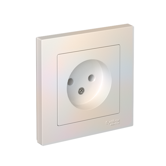Розетка 1-м СП AtlasDesign 16А IP20 без заземл. в сборе жемчуж. SE ATN000440