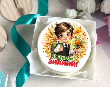 Бенто-торт с фотопечатью на День знаний для ученика/ученицы