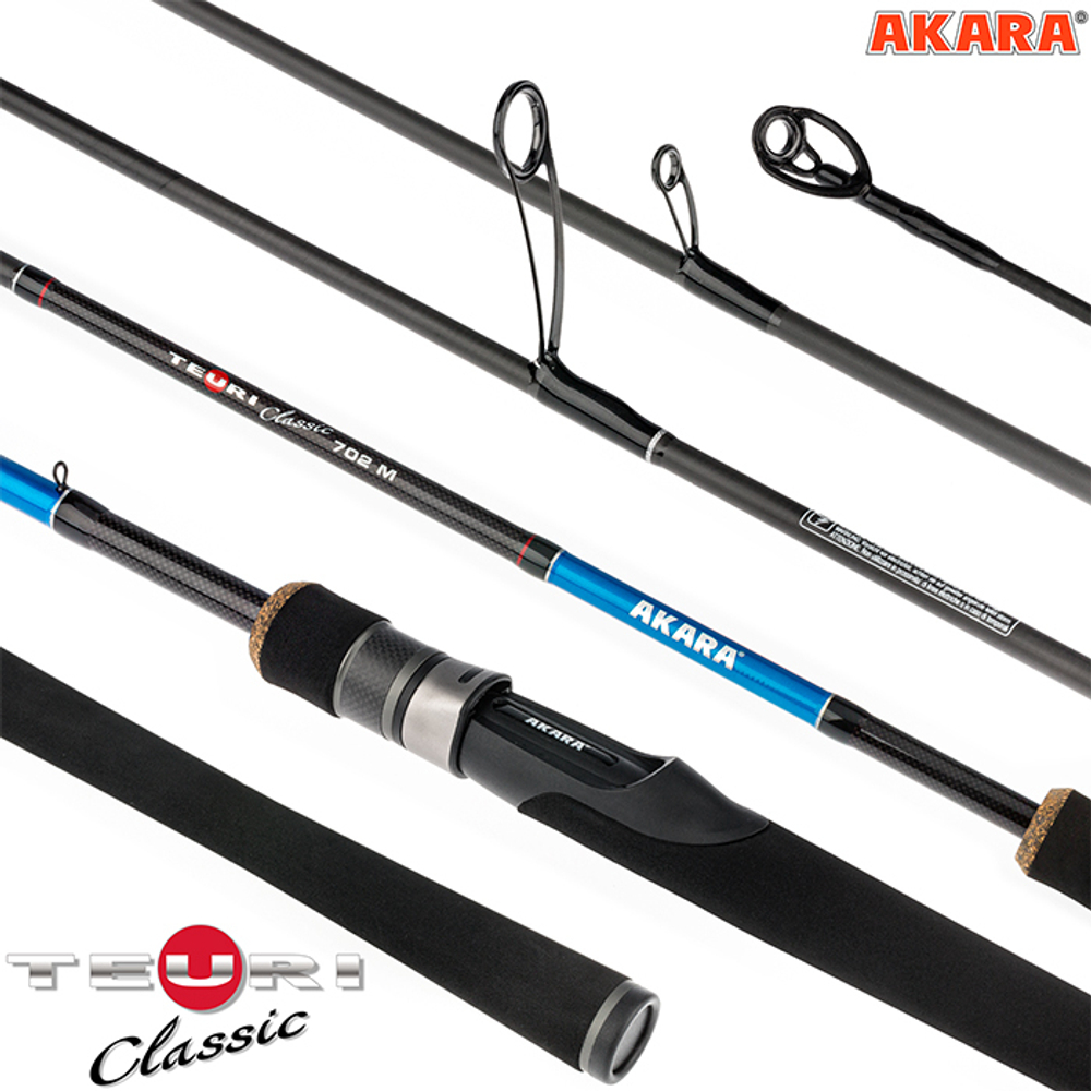 Спиннинг штекерный угольный 2 колена Akara Teuri Classic M802 TX-30 (8-24,5) 2,44 м