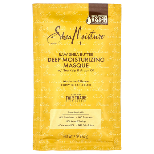SheaMoisture, Необработанное масло ши, маска для глубокого ухода с морскими водорослями и аргановым маслом, 56 г (2 унции)