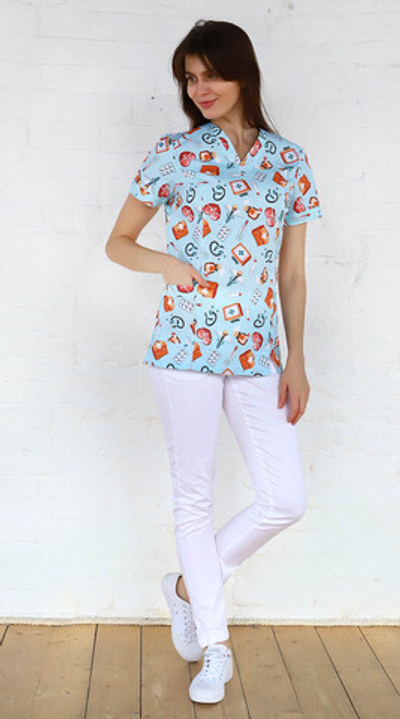 Блуза медицинская Альфа принт №2689