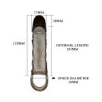 Дымчатая насадка на пенис с подхватом Brayden - 17 см. (Цвет: дымчатый)