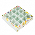 Коробка для 16 конфет с окном БОТАНИКА 17,7*17,7*3,8см