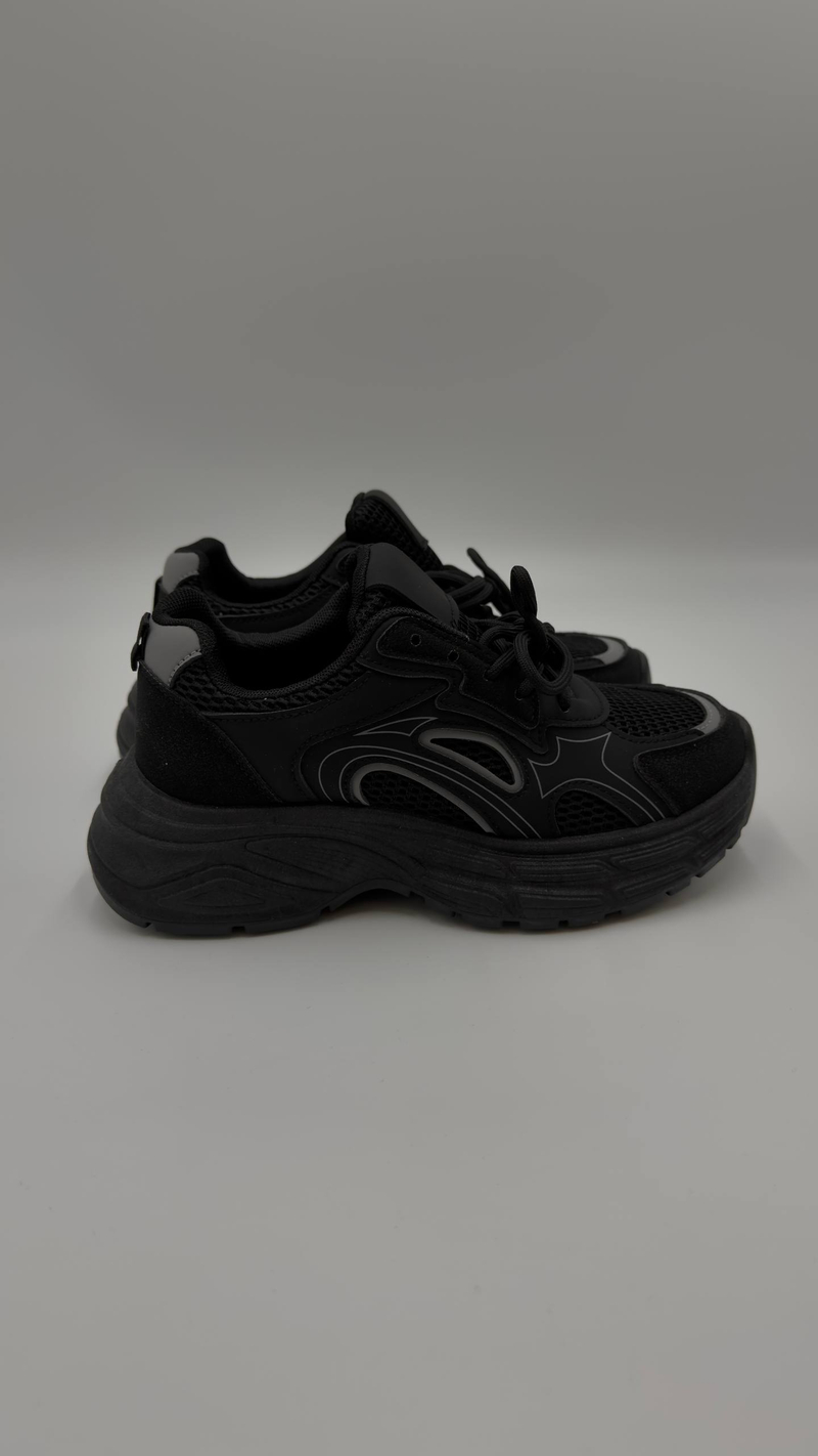 Кроссовки женские экокожа арт. 841-11 цвет "чёрный"