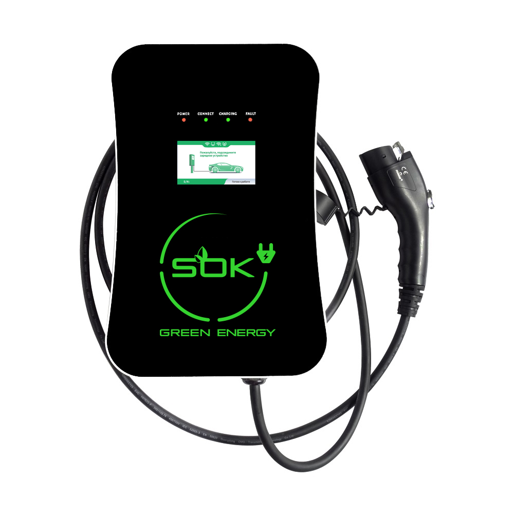 Зарядная станция S’OK Green Energy M3W Series Wallbox EV Charger SM3W31116542-5, 3-phase, 11kw (16a/ 380v), OCPP 1.6J, уровень защиты IP54, кабель 5м