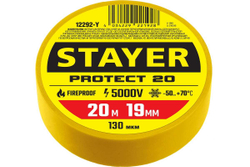 Изоляционная лента ПВХ STAYER Protect-20 19 мм х 20 м, желтая 12292-Y