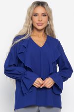 Блуза шифоновая Вэнси (синяя) Б15023-8М LT Collection