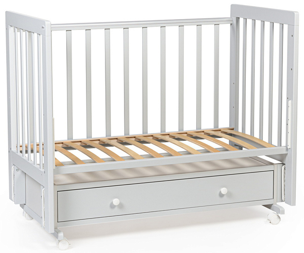 Детская кроватка Tutis Cloud 4 с маятником и ящиком VD25-2122210 серый