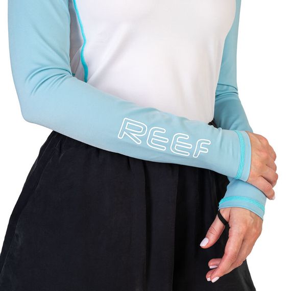 Гидрофутболка-рашгард женская Scorpena REEF белый/голубой