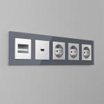 Накладка для RJ11 (серебряный рифленый)