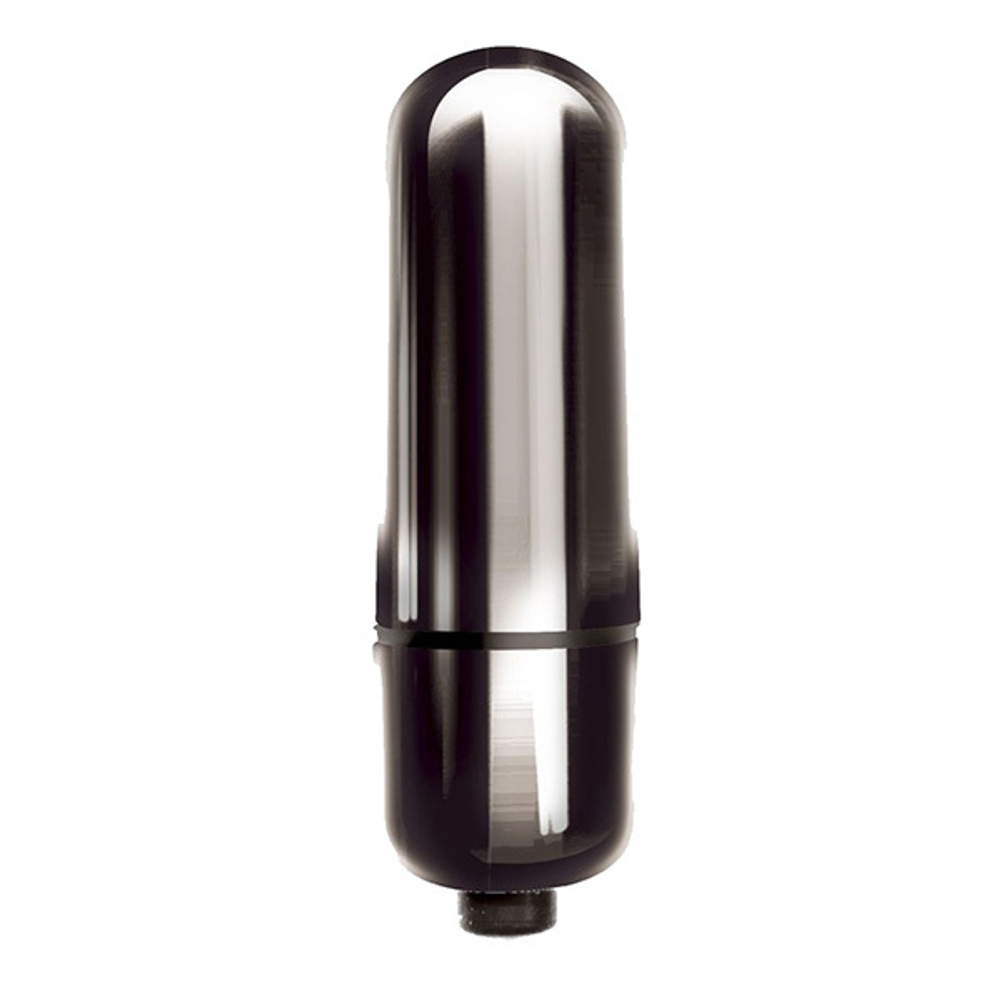 Черная гладкая вибропуля 6см Indeep Mady