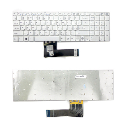 Клавиатура для ноутбука Sony Vaio Fit SVF15 Series (Белая, без рамки, без подсветки) TOP-100481
