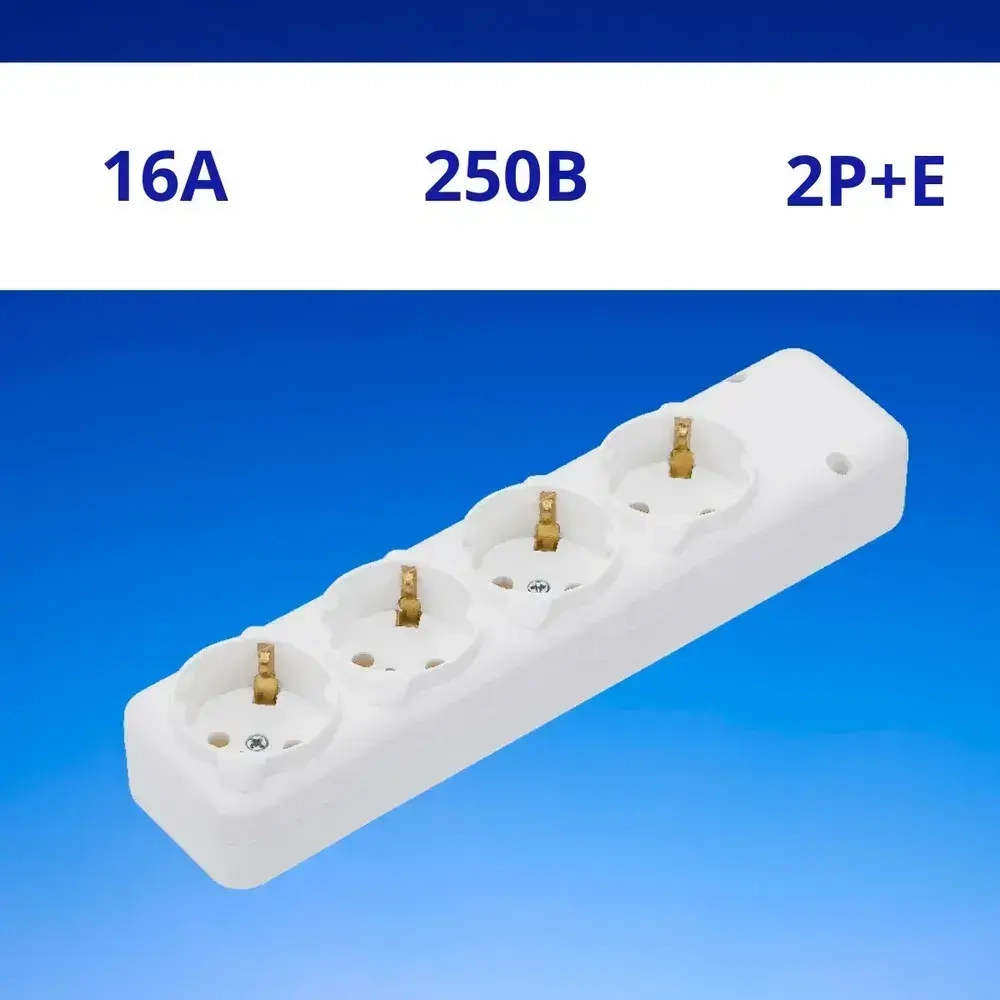 Колодка штепсельная NE-AD 4 гнезда с заземлением