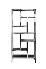 Стеллаж Garda Decor серебристый, темн.ст. 80*35*180 см