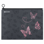 Папка для тетрадей BRAUBERG А4 1 отделение пластик на zip-lock-молнии "Neon butterflies" (12 штук в упаковке)