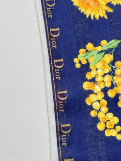 Платок синий с жёлтыми цветами Christian Dior