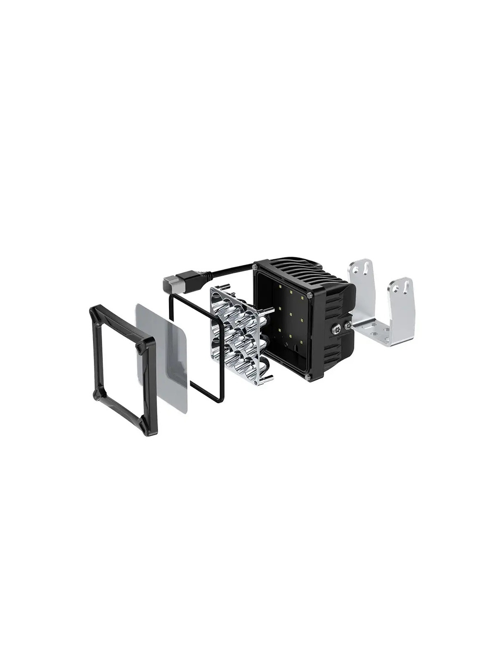 Светодиодные фары комбинированного света AURORA 140x140 мм 120W (комплект 2 шт)
