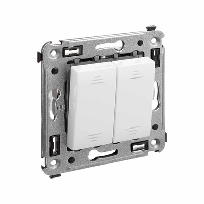 Инвертор двухклавишный в стену, "Avanti", "Белое облако"