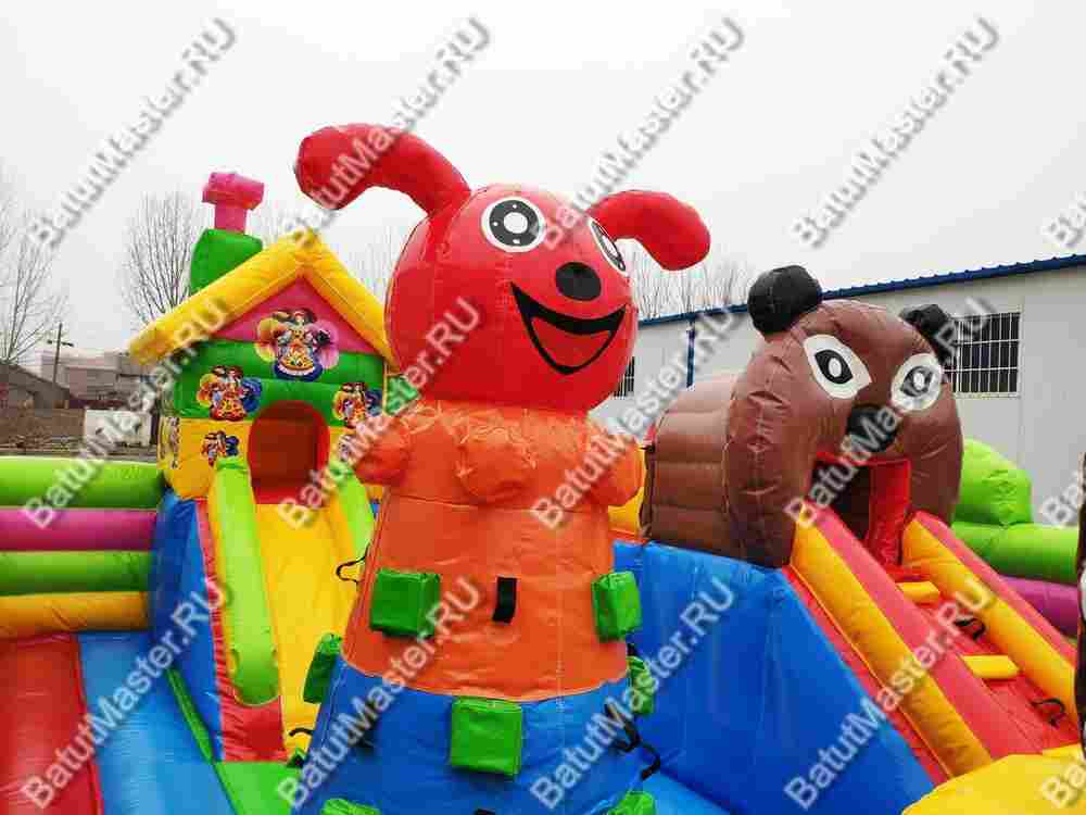 Коммерческий надувной батут "Маша и Миша", 10*6*2,8 м