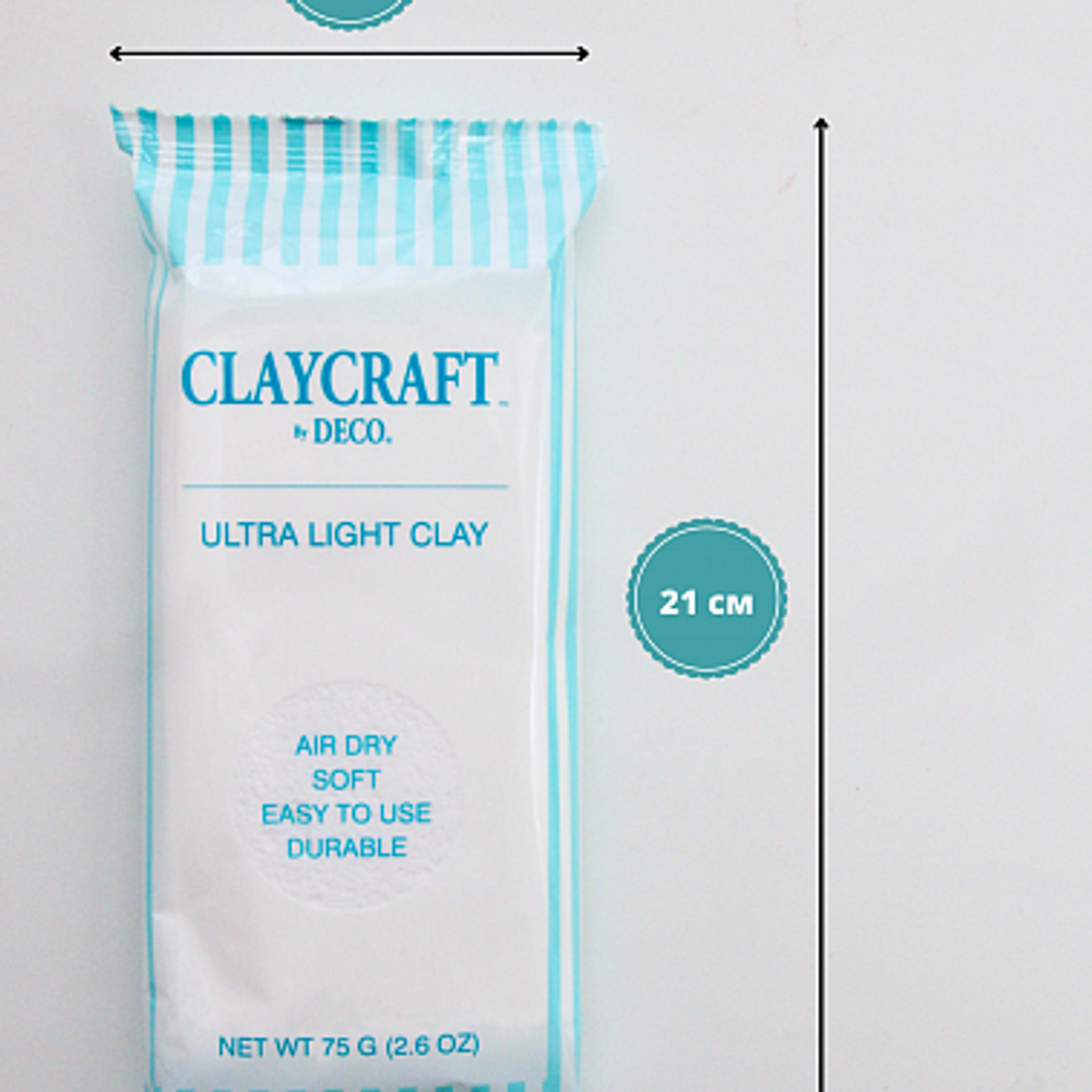 Полимерная самоотвердевающая зефирная глина для лепки Ultra Light Clay (Белая, 75 гр, Япония) Ультра