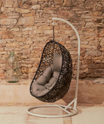 Florina Подвесное кресло с светло-серой ножкой темно-серое