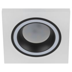 Светильник встраиваемый декоративный ЭРА DK91 WH/BK под лампу MR16 GU5.3 белый/черный | Декоративные встраиваемые светильники