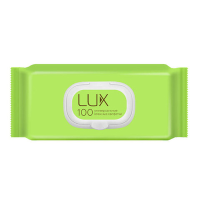 Салфетки влажные Lux с клапаном 100 шт