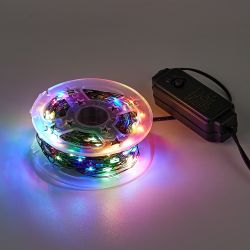 ULD-S3000-300-DGA MULTI IP20 DEW Гирлянда светодиодная Роса. 30м. 300 светодиодов. Разноцветный свет. Провод зеленый. ТМ Uniel