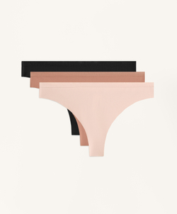 OYSHO Набор из трех пар трусиков-стрингов с логотипом из полиамидной смеси, кирпичный