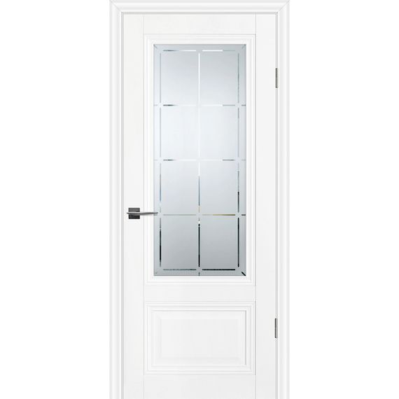 Фото межкомнатной двери экошпон Profilo Porte PSC-37 белая остеклённая