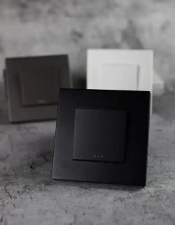 Выключатель для света черный одноклавишный без подсветки