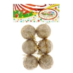 Новогодние шары 4 см (набор 6 шт) «Блестящее напыление», золото