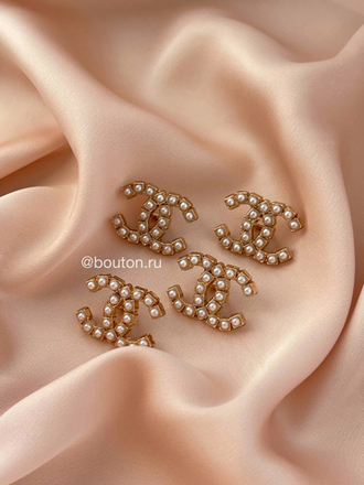 Пуговицы Шан. Золото Жемчуг Лого 20 мм