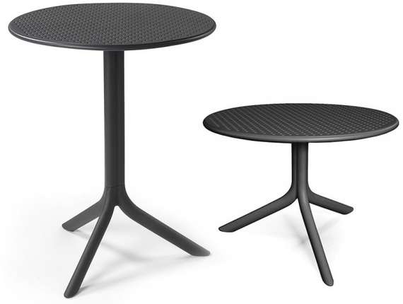 Регулируемый пластиковый стол Step Ø60 см, антрацит