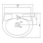 Умывальник "Антей -55" без перелива с отв (на пост.Салют, Антей , кронш 24см) (г.Лобня)