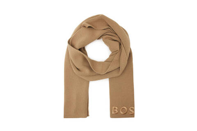 Хлопчатобумажная шаль BOSS BLACK - коричневый(50497861)