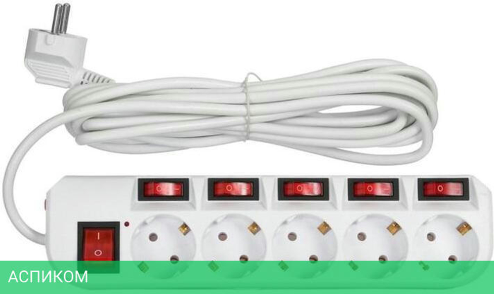 Сетевой фильтр Buro 500SH-5-SW-W белый