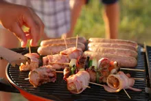 Портативный газовый гриль O-GRILL 500MT bicolor black-blue + адаптер А, 1 горелка