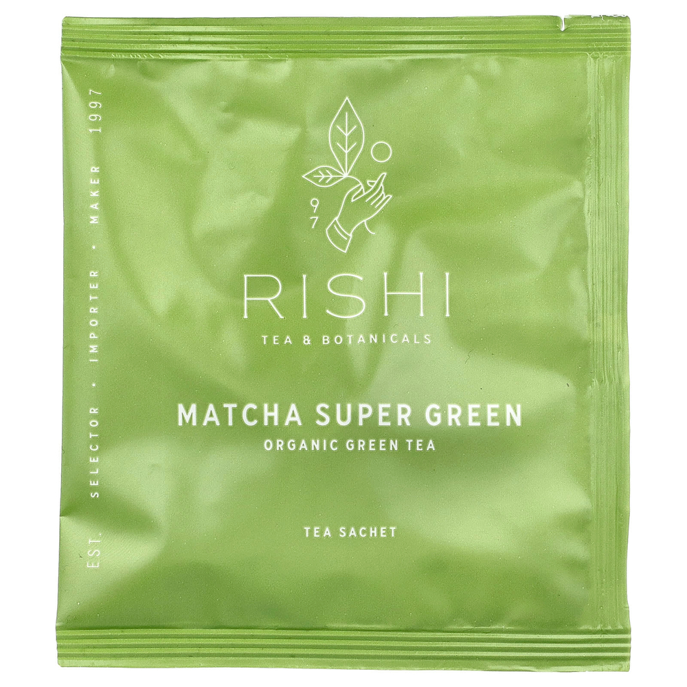 Rishi Tea, органический зеленый чай, суперзеленый чай матча, 15 пакетиков, 34,5 г (1,21 унции)