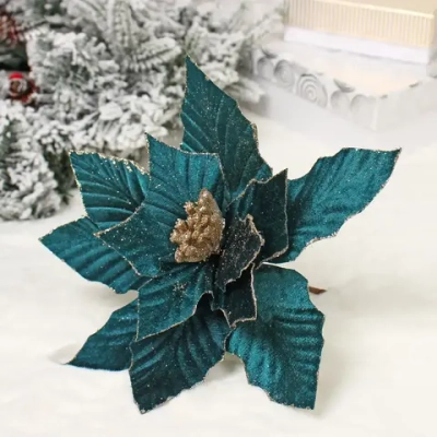 Украшение новогоднее «Пуансеттия - Фурия» 26 см, Изумруд