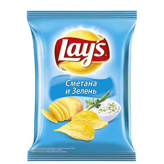Чипсы Lays 140 гр Сметана-зелень (19)