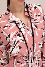 Платье на пуговках с цветочным принтом (Размер: XS-S) (Цвет: розовый)