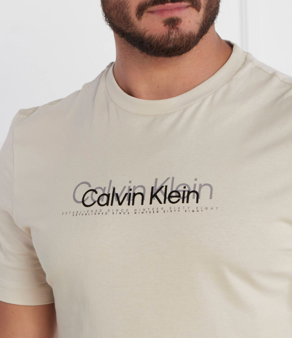 Футболка DOUBLE FLOCK LOGO Calvin Klein - бежевый(K10K111838)