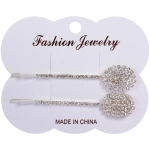 Невидимки для волос 2шт «Кристалы Агоры», стразики, цвет серебро, 6,5см (блистер и пакет с подвесом)