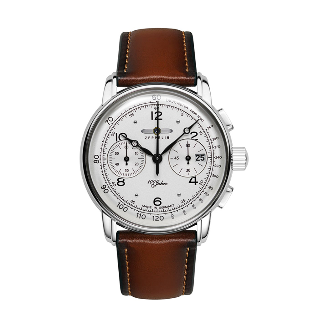 ZEPPELIN Hundred Years Collection Quartz Movement Men"s Watches Wrist Watches White Dial Stainless Steel Case 8676 1