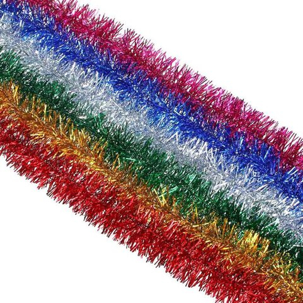 Мишура d= 5см, 2м, ПВХ, 6 цветов ассорти