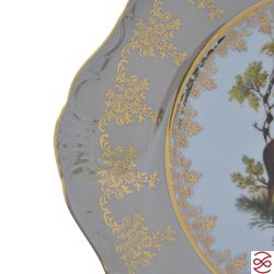 Блюдо круглое Crown Aristokrat Охота бежевая 27 см